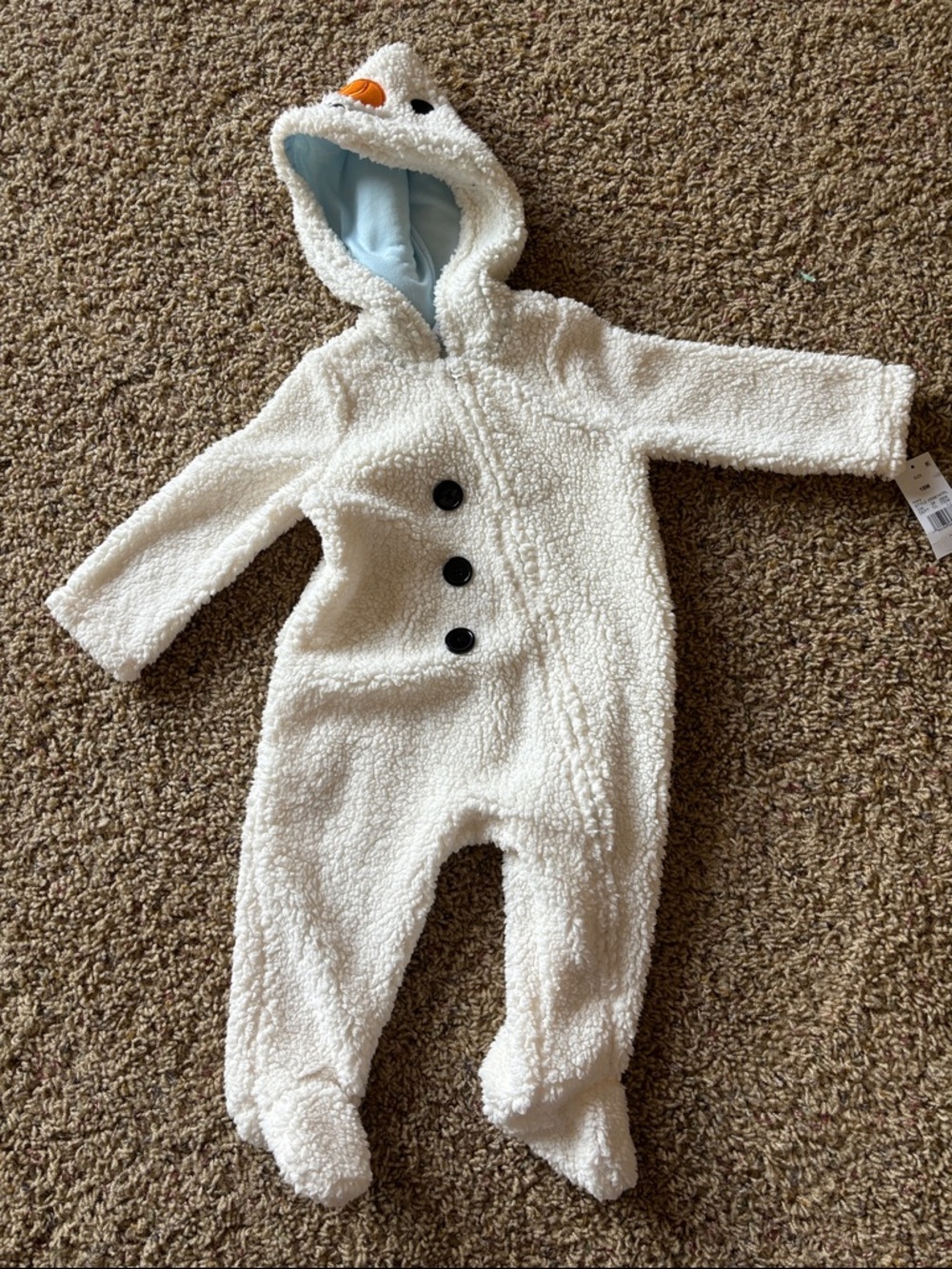 Cozy White Sherpa Baby One-Piece with Hood